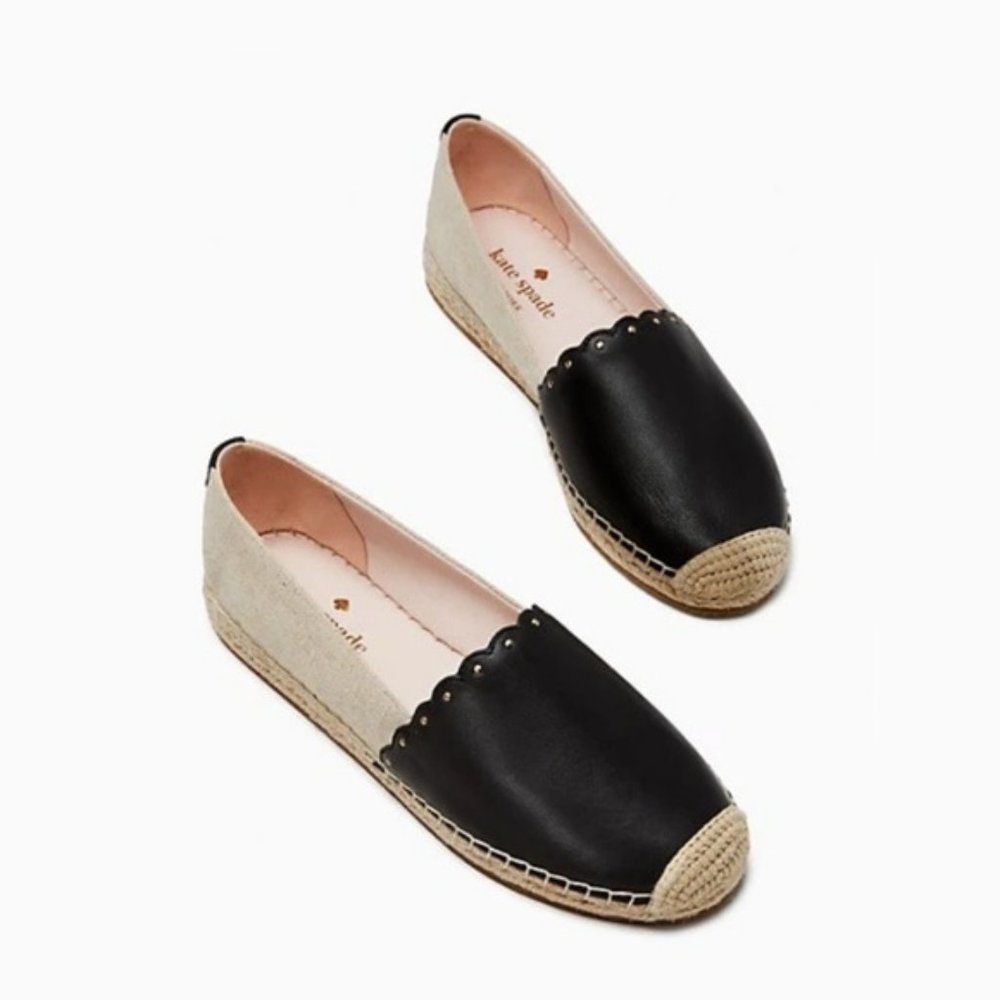 Kate Spade Gardenia Black and Tan Flats - Size 6 Brand New